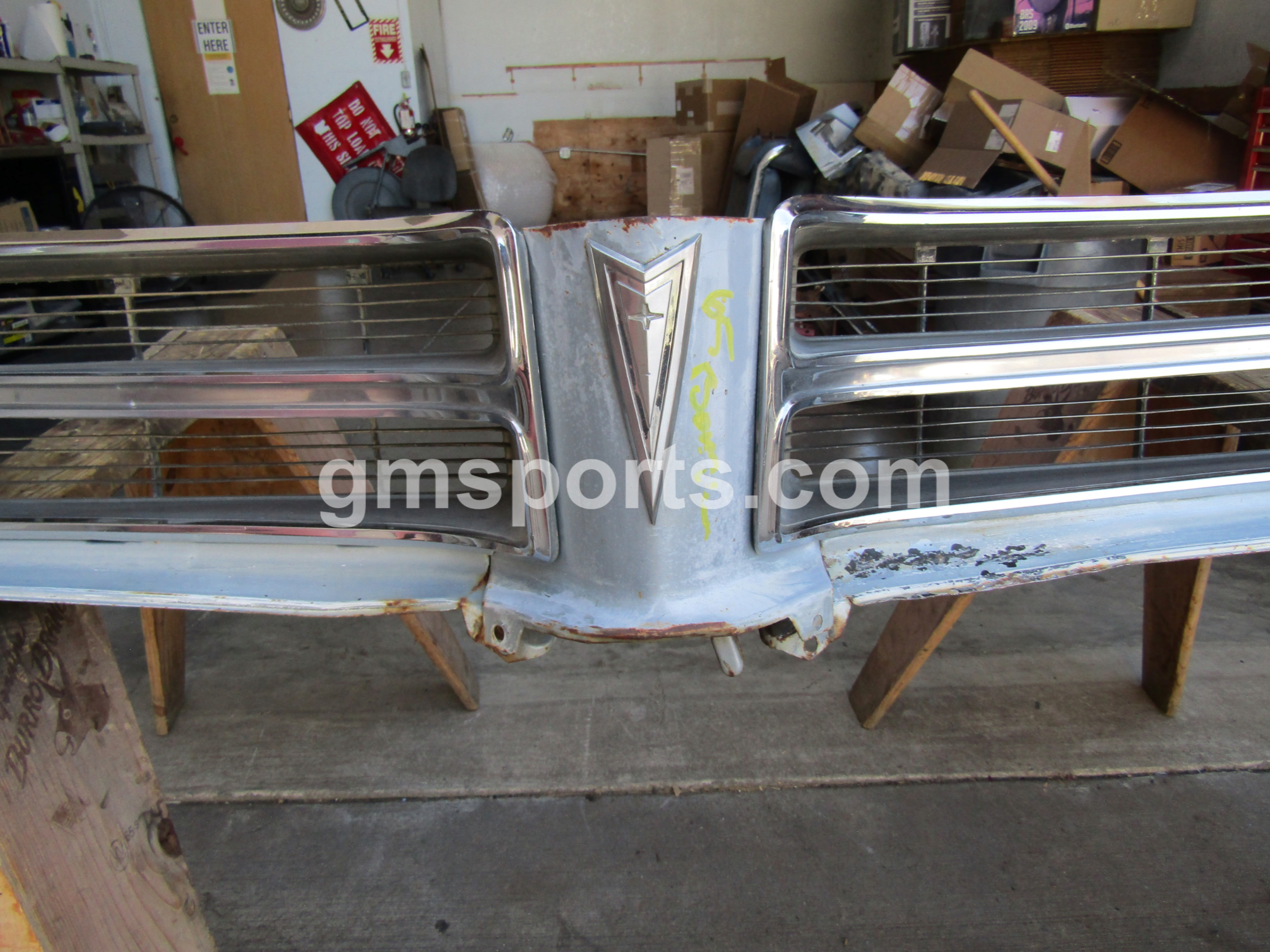 1965, Pontiac, Bonneville, Header, Panel, Assembly, with, Left, and, Right, Grills,grill,