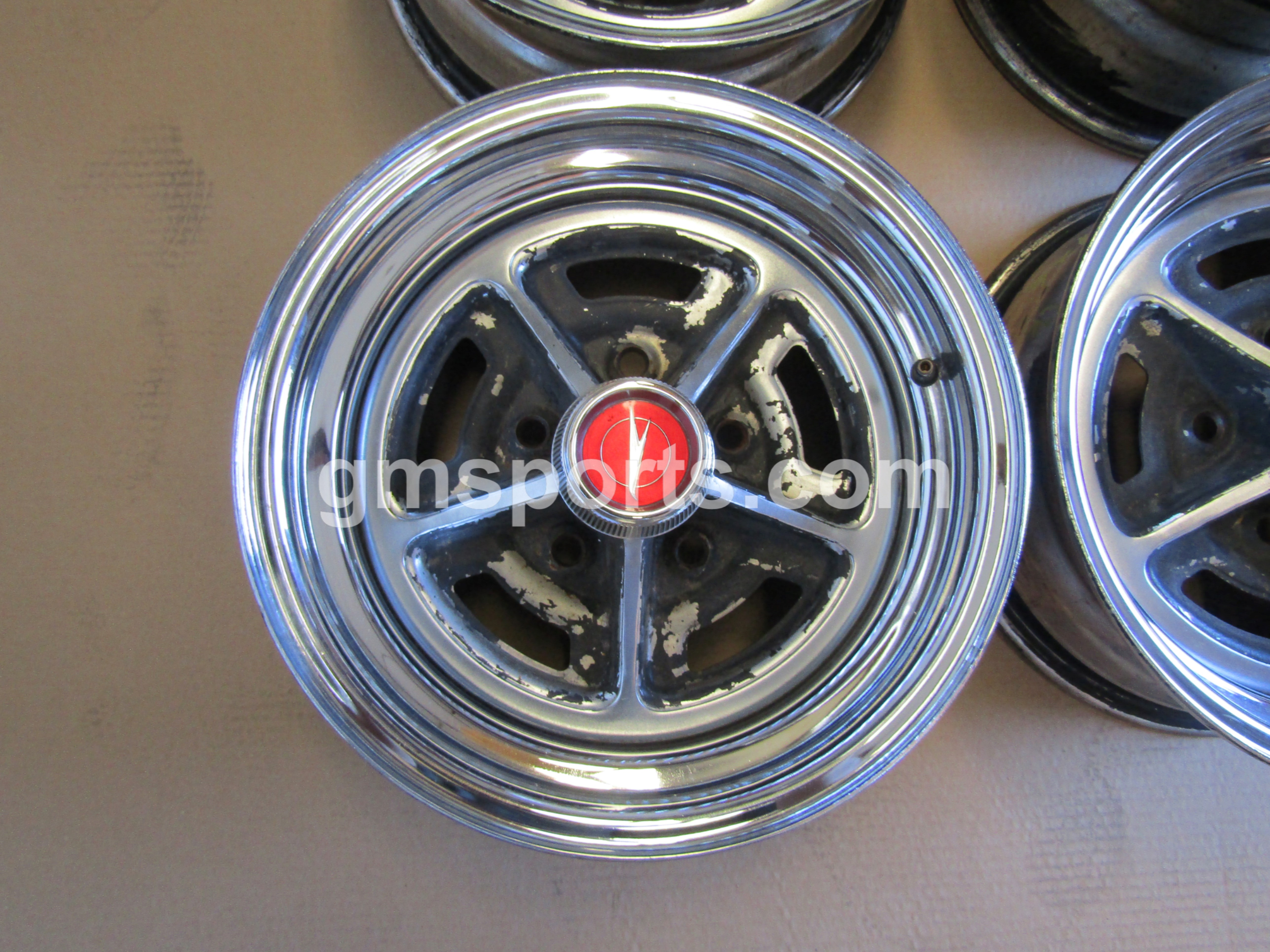 1967, Buick, Skylark, Rally, Wheel, 14, X, 6, Set, of, 4, with, Center, Caps,