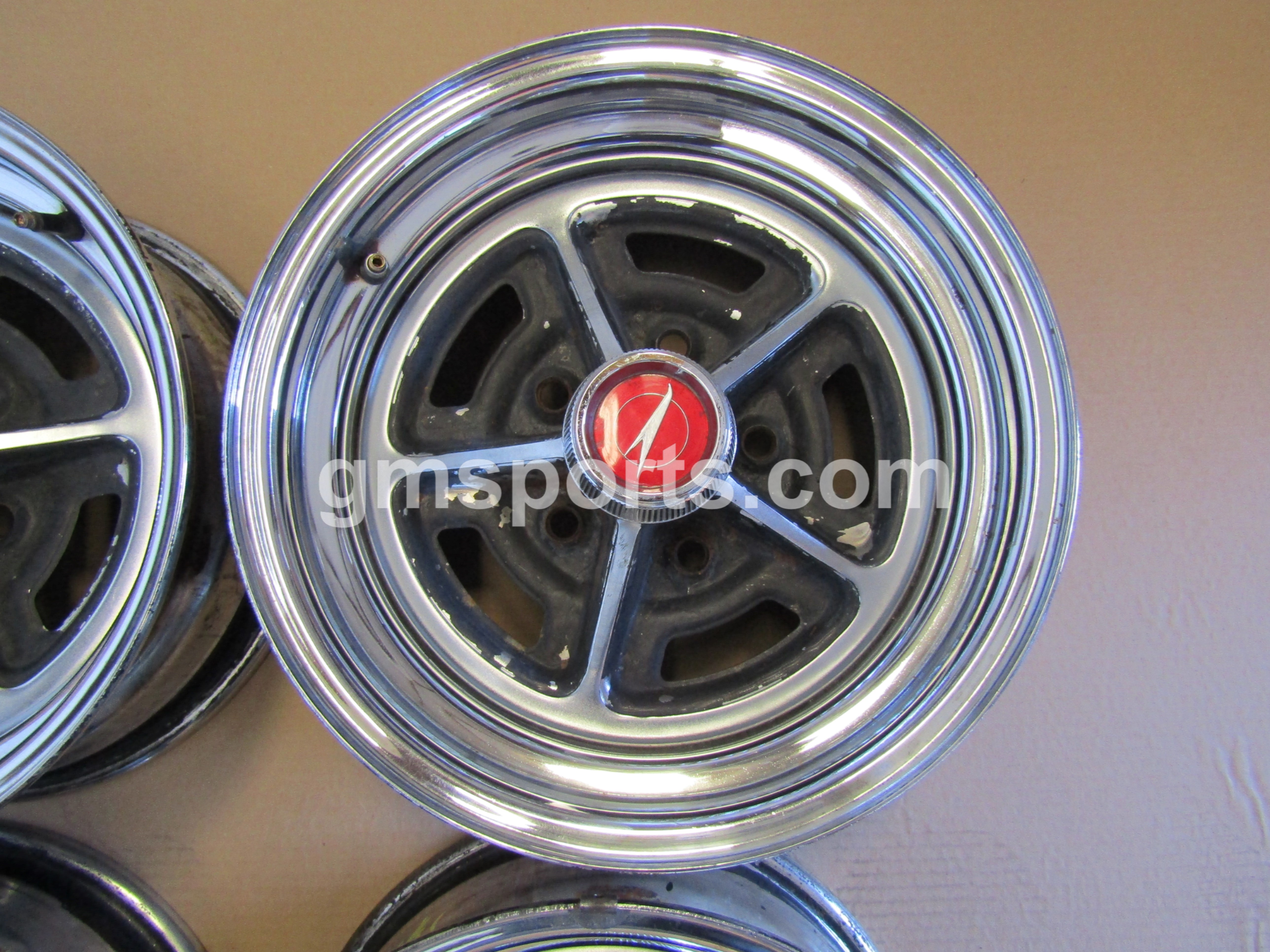 1967, Buick, Skylark, Rally, Wheel, 14, X, 6, Set, of, 4, with, Center, Caps,