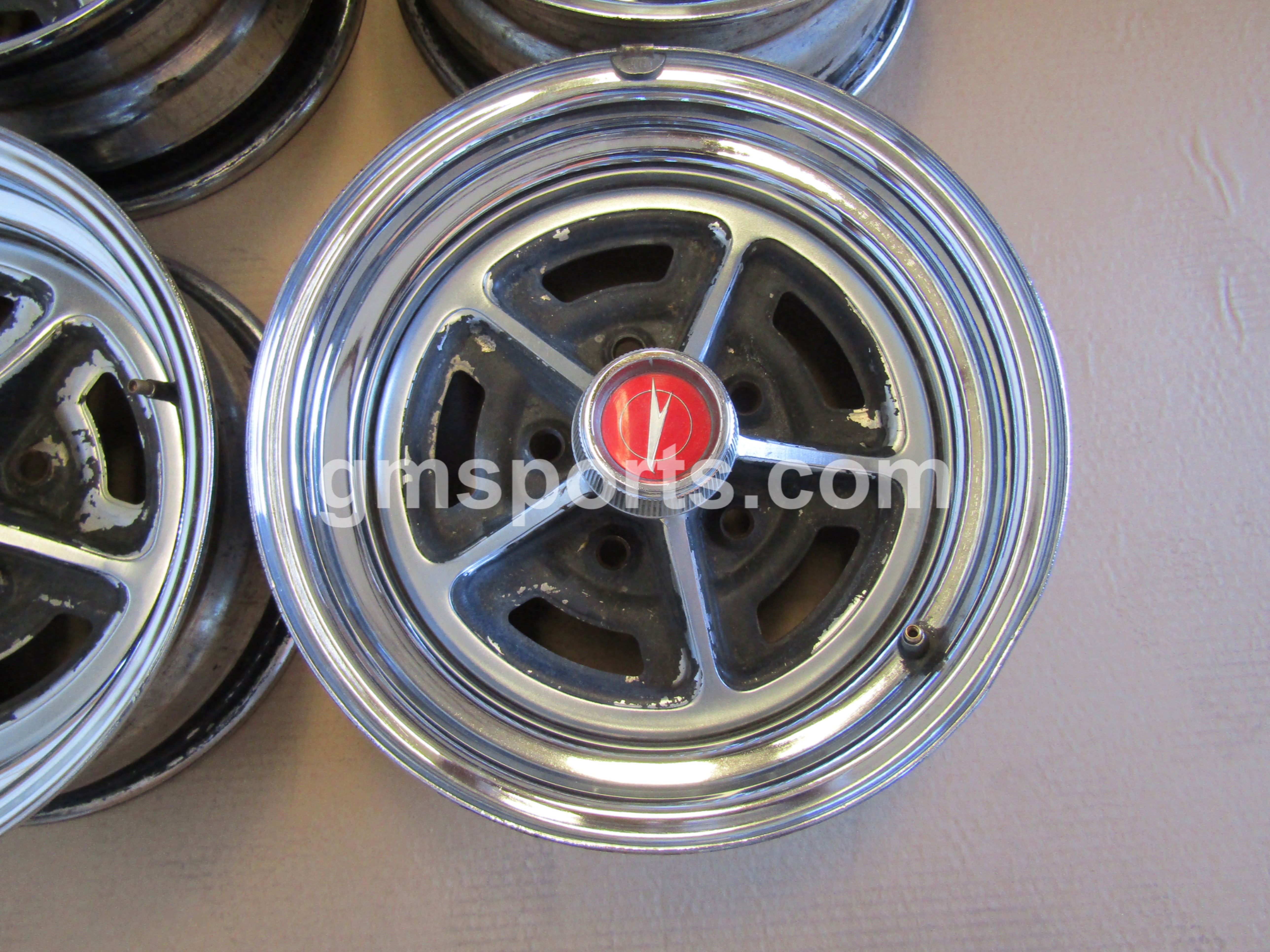 1967, Buick, Skylark, Rally, Wheel, 14, X, 6, Set, of, 4, with, Center, Caps,