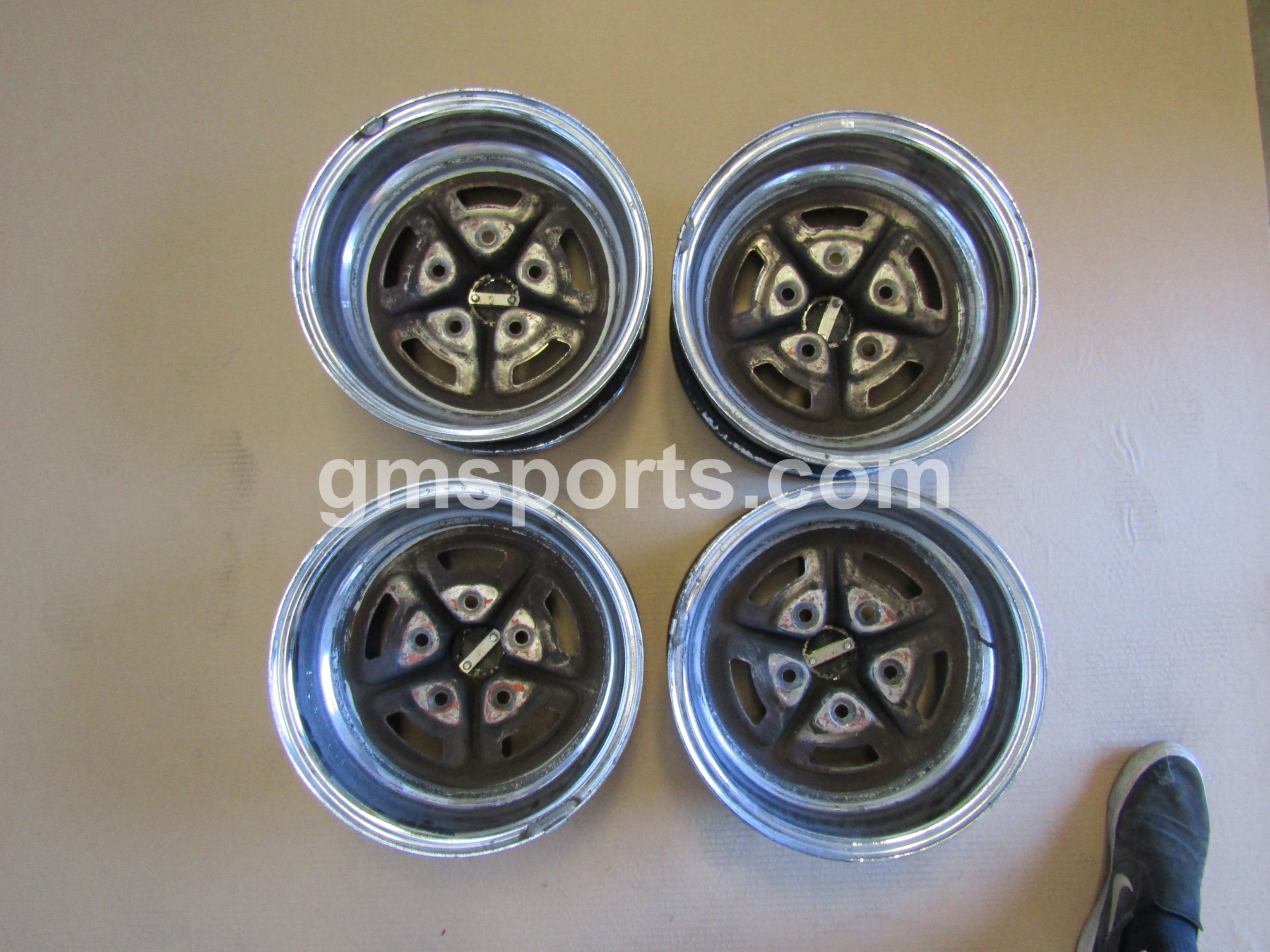 1967, Buick, Skylark, Rally, Wheel, 14, X, 6, Set, of, 4, with, Center, Caps,