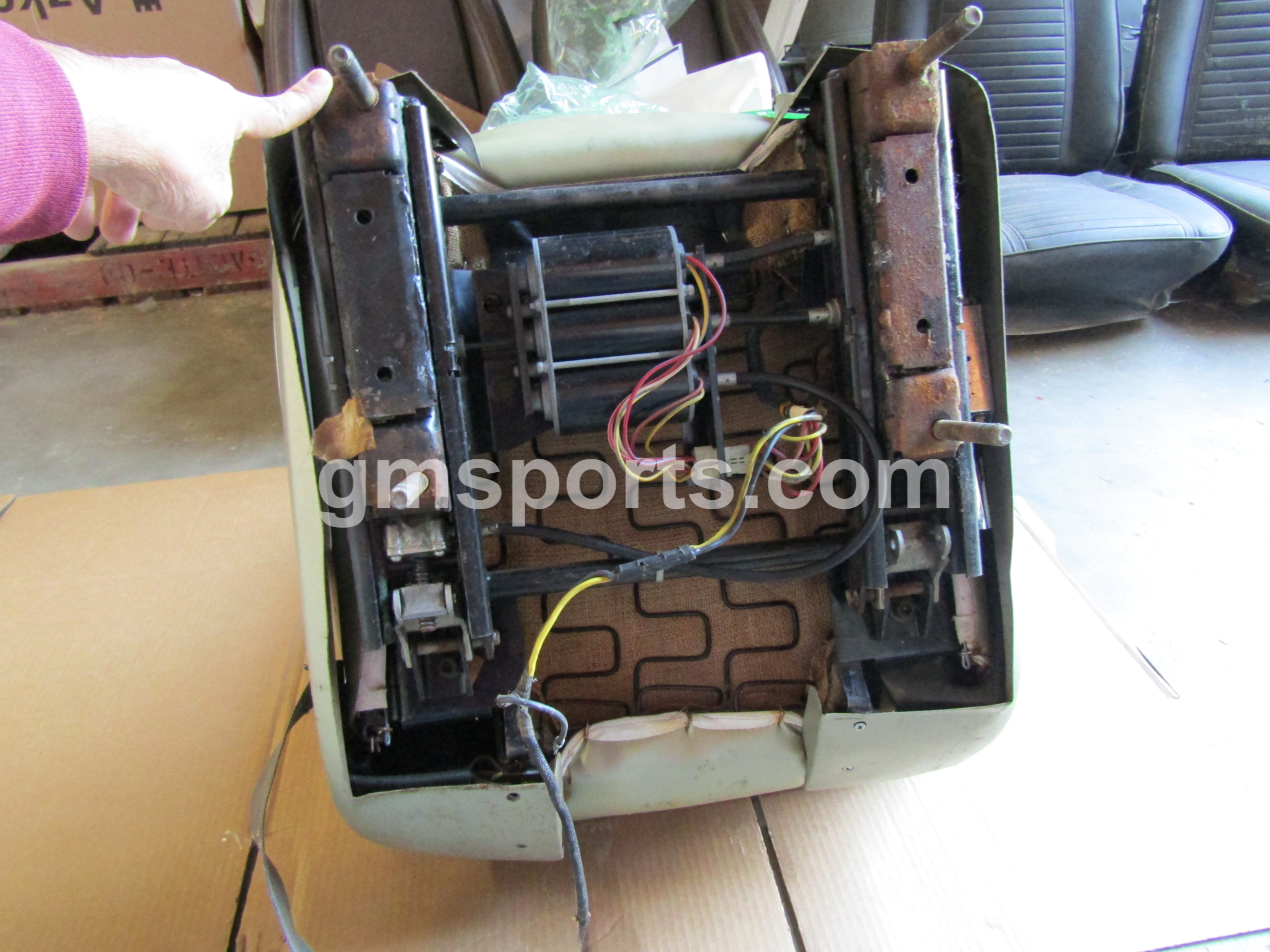 1968, Ford, Thunderbird, Left, Right, Bucket, seat, Set, with, Drivers, Power, Track