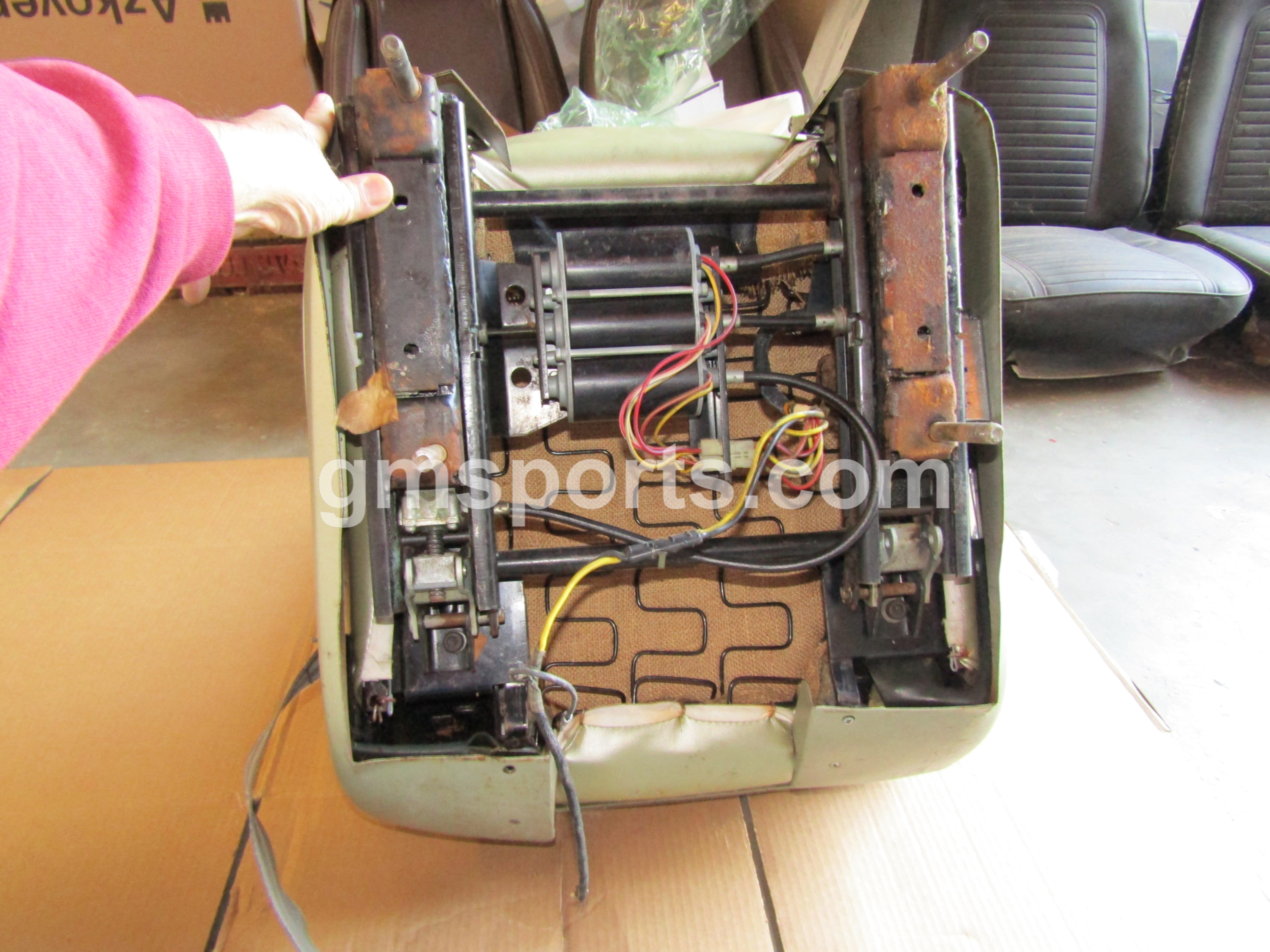 1968, Ford, Thunderbird, Left, Right, Bucket, seat, Set, with, Drivers, Power, Track