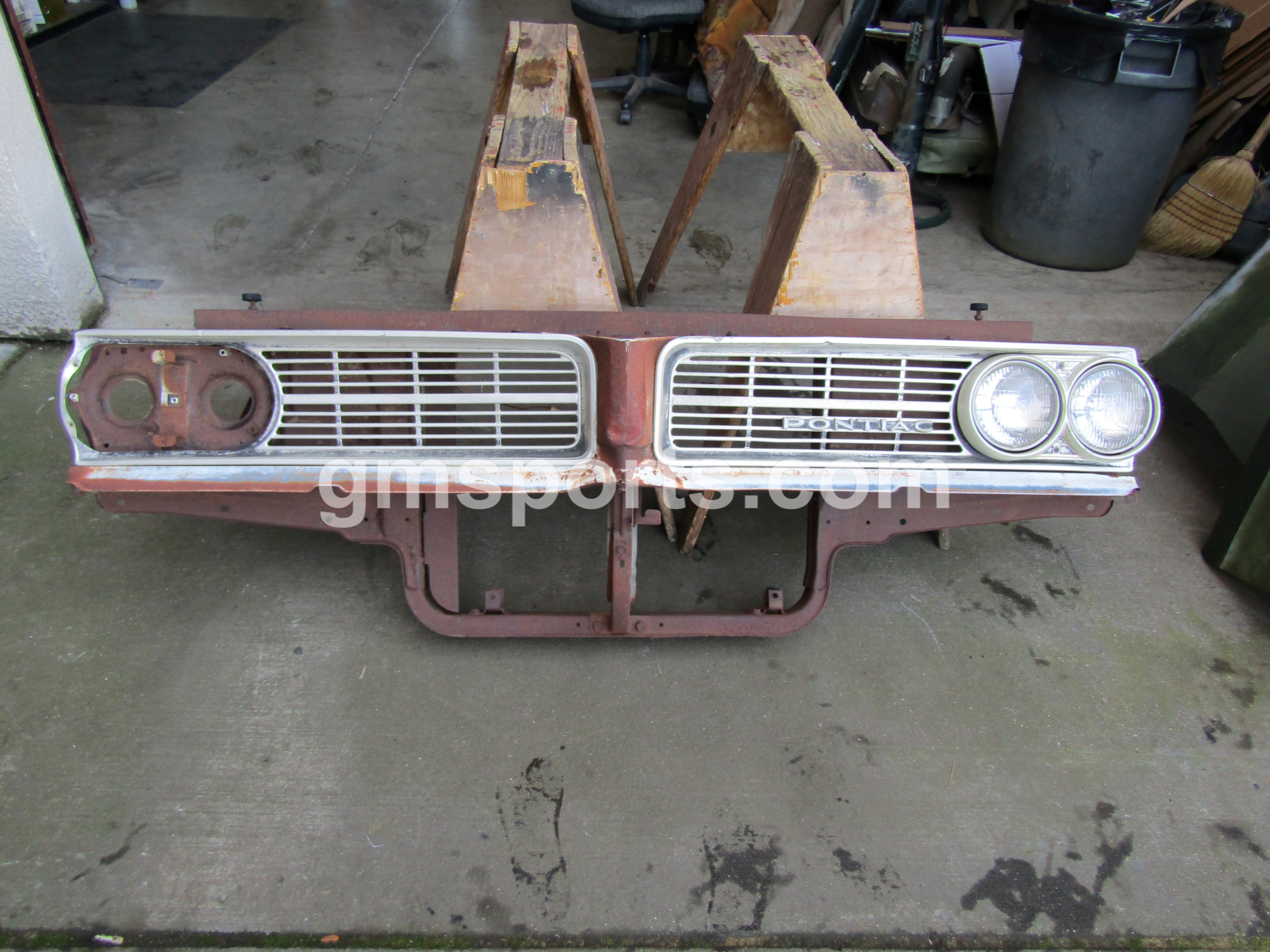 1964, Pontiac, Lemans, Radiator, Support, left,right,grill,latch,hood,