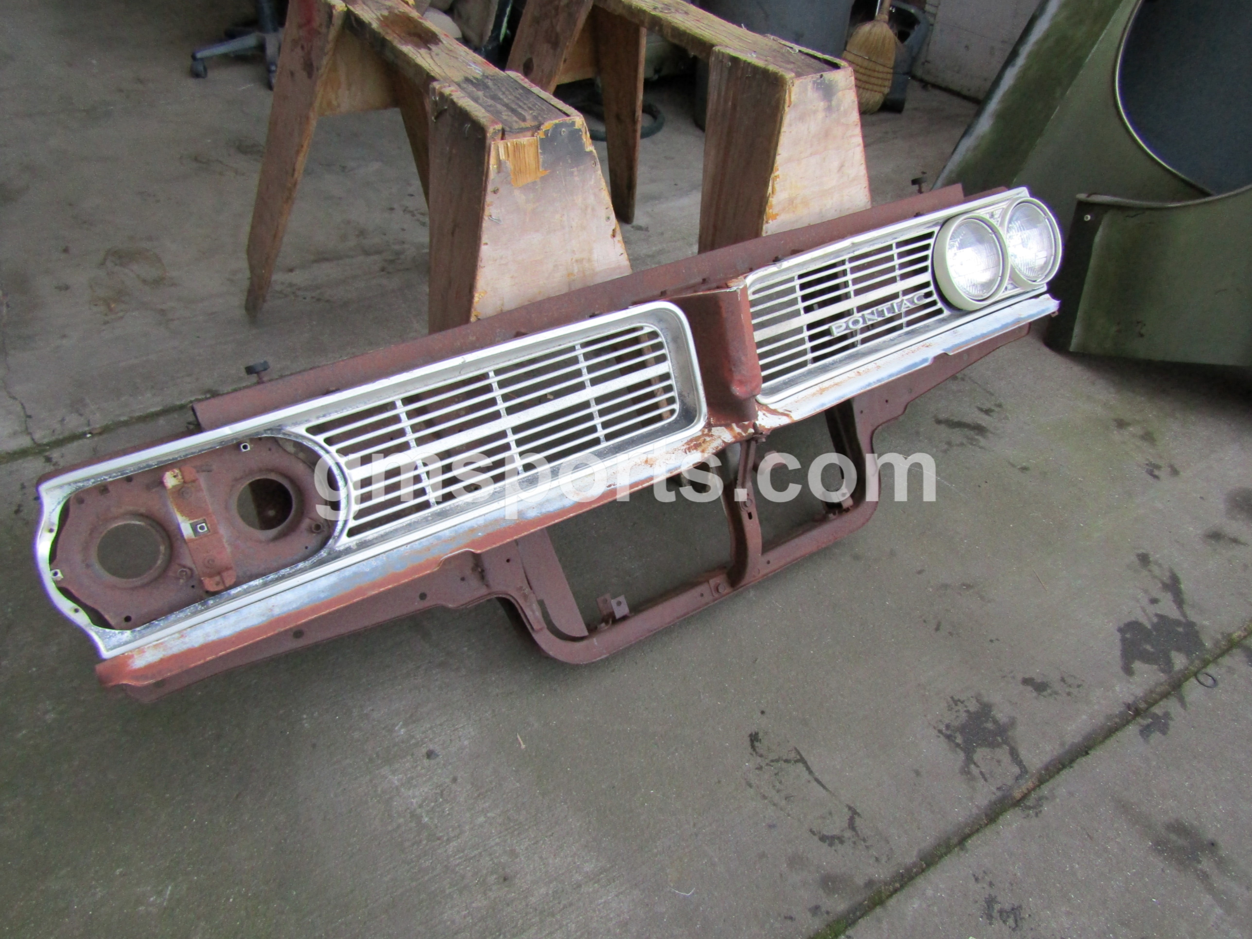 1964, Pontiac, Lemans, Radiator, Support, left,right,grill,latch,hood,